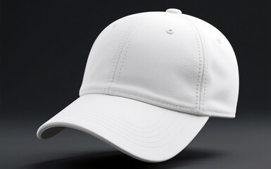 Fototapeta premium White Baseball Cap Mockup with Realistic Fabric