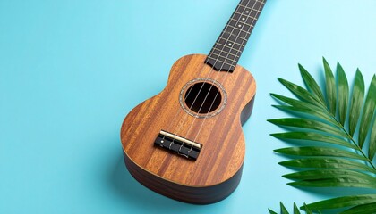 acoustic guitar on wood background