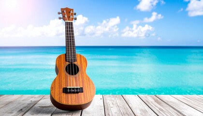 acoustic guitar on the beach