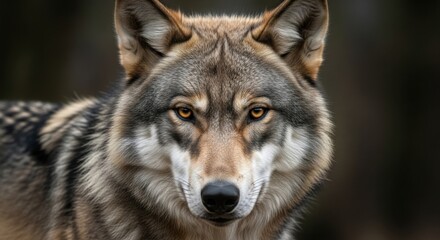 Fototapeta premium Gray Wolf Closeup Portrait
