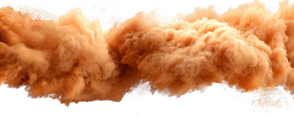 A swirling cloud of orange-tan dust