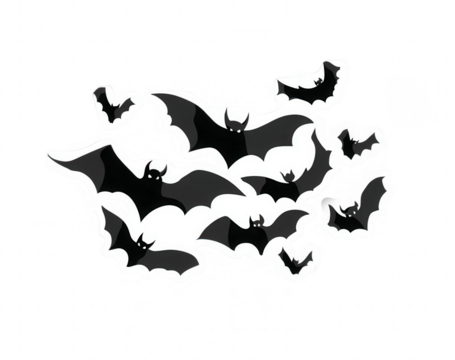 Black bats, Halloween style, vector graphic