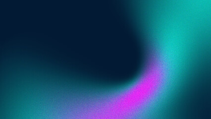 Vibrant dark abstract pink teal blurry grain gradient background. Trending modern design. Noise texture for web design brochure posters presentations covers backdrop.
