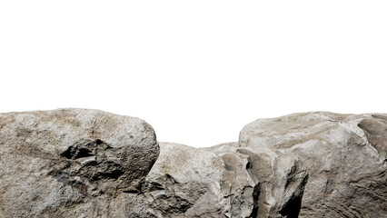 Collection of Big Rock Stones Isolated On Transparent Background