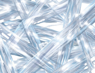 Abstract crystalline texture of translucent, intersecting, light-blue streaks