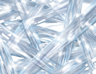 Abstract crystalline texture of translucent, intersecting, light-blue streaks