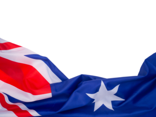 Australian flag on a transparent background.