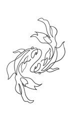 vector illustration of a tattoo koi fish