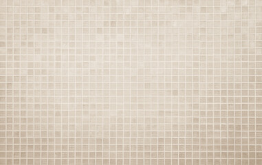 Cream light ceramic wall and floor tiles mosaic background in bathroom and kitchen. Design pattern geometric with grid wallpaper texture decoration pool. Simple seamless abstract surface clean.