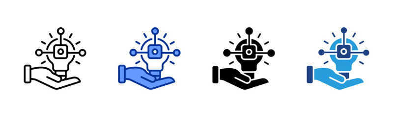 Technology icon sheet multiple style collection