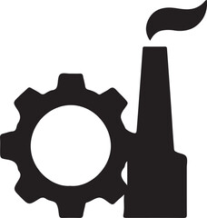 industry focused simple logo silhoutte vector art illustration