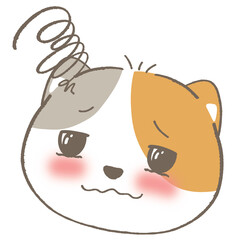 Adorable White Cat in Kawaii Style Illustration