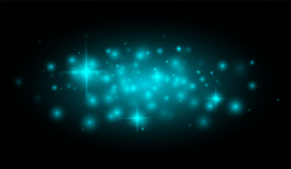 Obraz premium Multiple star-shaped flares and soft light particles for creating overlays, festive backgrounds, and graphic design projects.