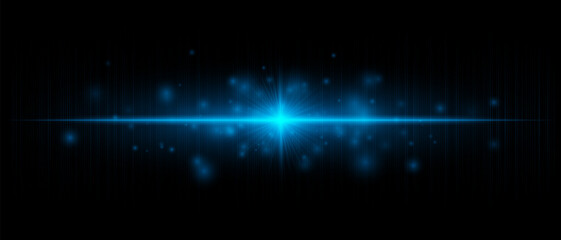 Horizontal flare with strong central burst and long beams, perfect for overlays, digital effects, modern design, and creative highlights.