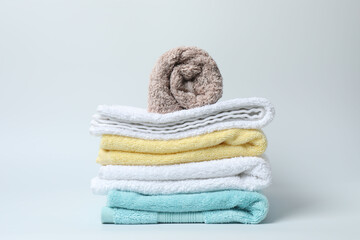 Bathroom towels on a white background
