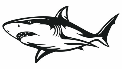 Fototapeta premium Aggressive Great White Shark Mascot and Logo