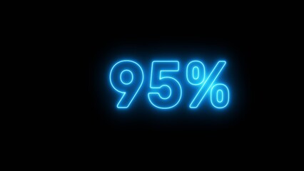 Neon 95% number illustration background.