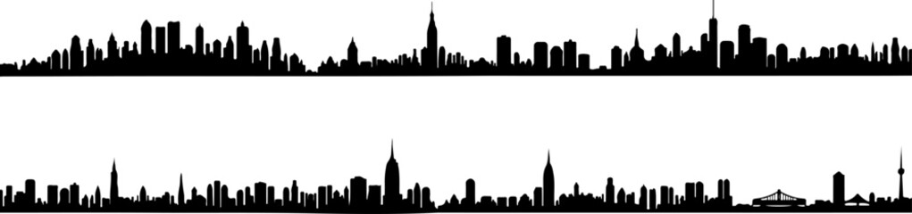 Naklejka premium Cityscape Silhouettes Collection