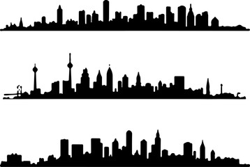 Naklejka premium Cityscape Silhouettes Collection