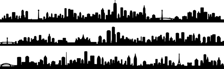 Cityscape Silhouettes Collection" vector bundle