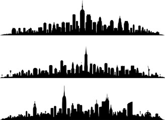 Cityscape Silhouettes Collection" vector bundle