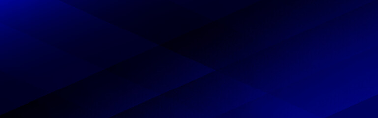 Fototapeta premium Blue hue. Wide panoramic layered background with intersecting angles in cool cobalt and dark navy hues. A modern header cover for youtube channel, presentations, tech visuals, branding, web projects