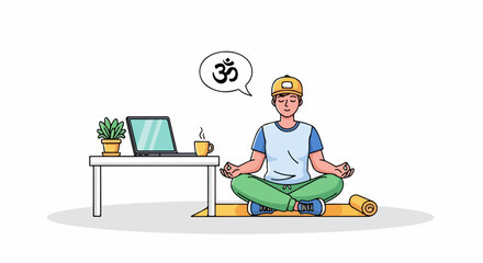 Find Inner Peace While Working From Home with Yoga and Meditation for Stress Relief and Focus, a Modern Approach to Work-Life Balance and Productivity