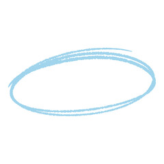 vector illustration or icon of a blue oval shape or circle in doodle style