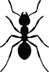 Silhouette ant insect simple black and white vector illustrator