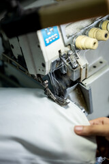 close up of sewing machine