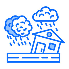 Flooded House Icon