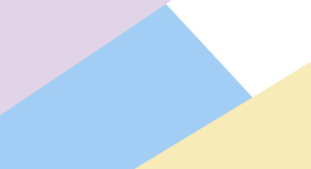 Pastel color paper geometric shapes. Abstract composition with light purple, light blue, light beige and light pink, diagonal, intersecting planes.