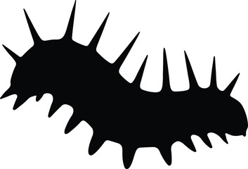 Silhouette caterpillar insect worm spiky larvae simple vector illustrator