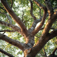 Fototapeta premium The branches of a tree stretch out in every direction, woody texture, tree details high resolution for isolate image