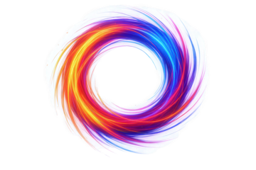 Vibrant Swirling Energy Vortex with Fiery Red, Orange, Yellow, and Cool Blue Light Trails