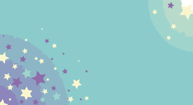 Pastel star confetti pattern on a light teal background. Abstract design with a multitude of different colored stars, suitable for a website background or social media post.