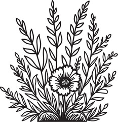 Obraz premium Elegant floral design with blooming flower and leaves