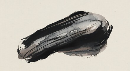 Abstract monochromatic brushstroke art featuring gradients and flowing lines technique