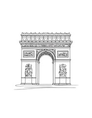 Fototapeta premium Architectural sketch of Arc de Triomphe