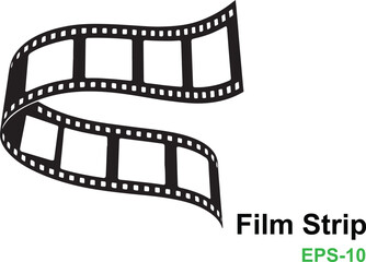 Vector art of film strip isolated on white background, a classic symbol of cinema, movies, and the entertainment industry, perfect for retro designs isolated on white background