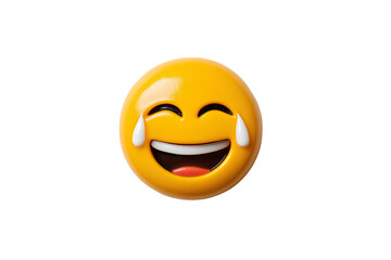 Fototapeta premium An emoji of a laughing and crying face on a Transparent background PNG