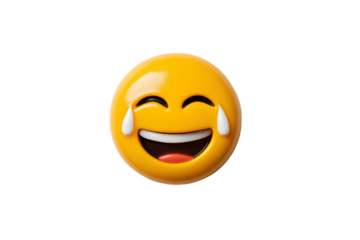 An emoji of a laughing and crying face on a Transparent background PNG