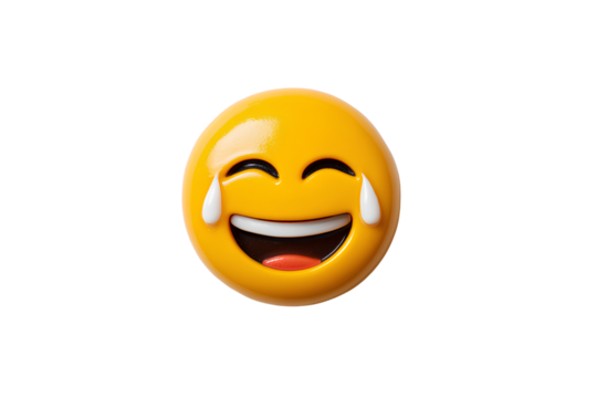 An emoji of a laughing and crying face on a Transparent background PNG