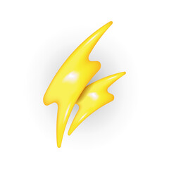 Bold Lightning Icon Duo with Glossy Yellow Finish for Dynamic Energy Themes