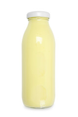 Superfood. Tasty smoothie in glass bottle isolated on white