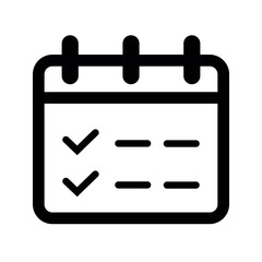 Calendar with checkmarks and list items checklist task list