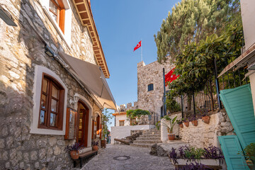 Traditional Ottoman houses in old town Kale district, Marmaris, Turkey