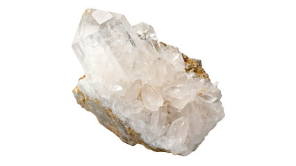 crystal geological rock piece top view isolated on transparent background