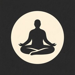 Minimalist Meditation Icon in Lotus Pose