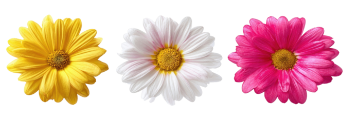 Three colorful daisy flowers (1)